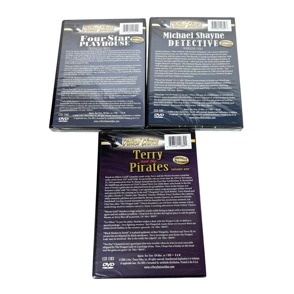 Classic TV DVD Lot 7 Critic's Choice Four Star Playhouse Passport to Danger New - Picture 4 of 7
